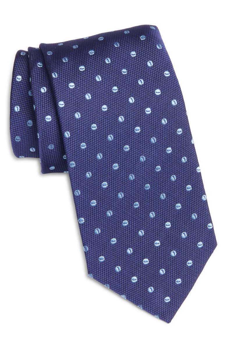 Jack Victor Fabien Neat Embroidered Dot Silk Tie, Main, color,