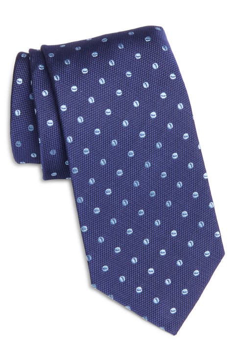 Fabien Neat Embroidered Dot Silk Tie