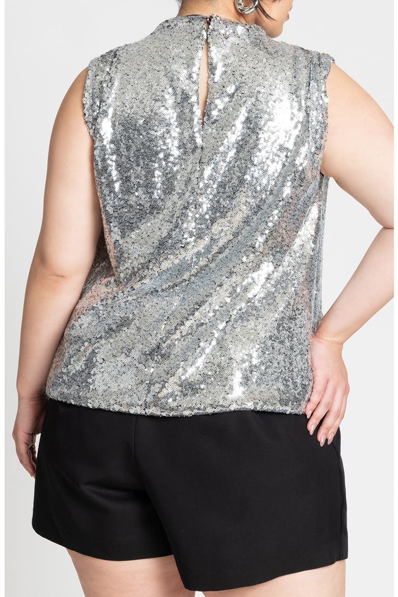 Sequin Sleeveless Top, Alternate, color, SILVER