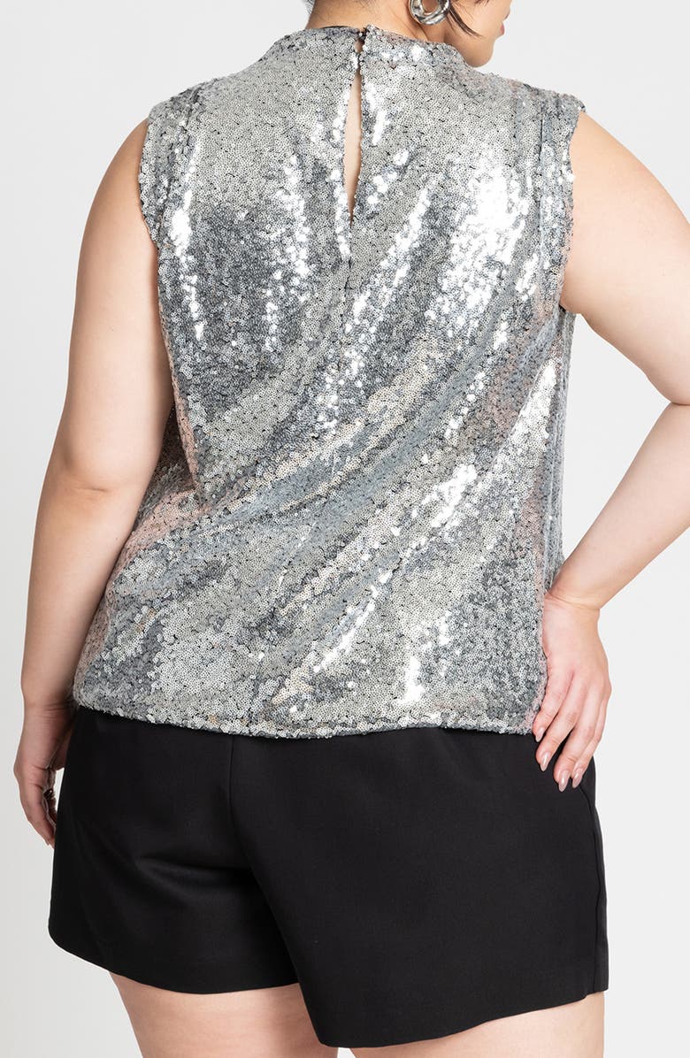 ELOQUII Sequin Sleeveless Top, Alternate, color, 