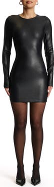 N BY NAKED WARDROBE Got Me Drippin' Faux Leather Minidress