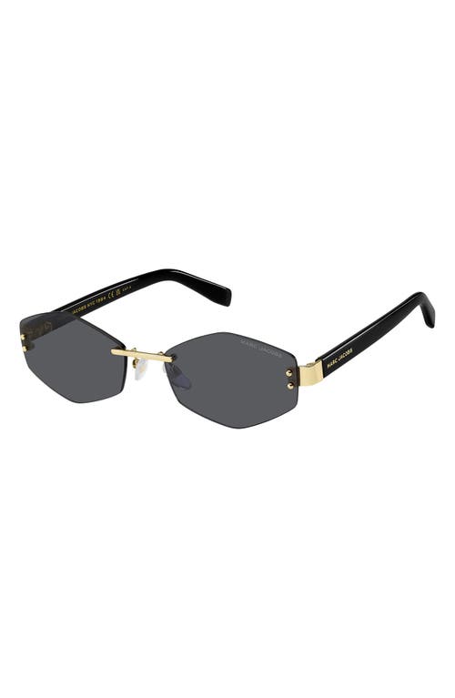 Marc Jacobs 57mm Geometric Sunglasses With Chain In Gold