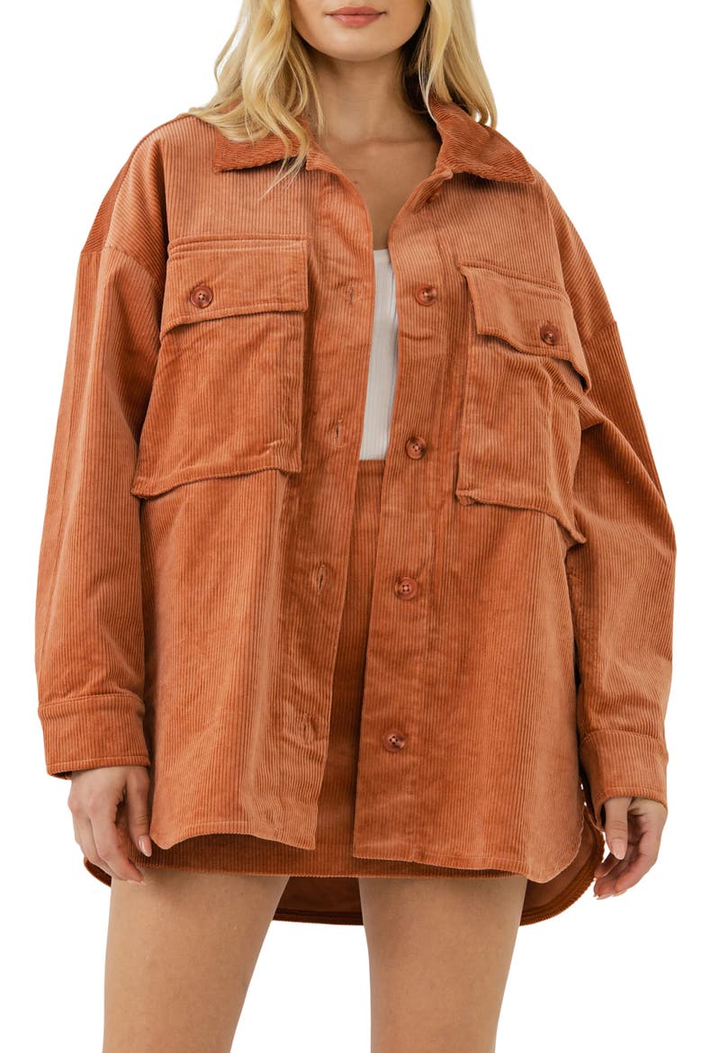 Corduroy Oversize Jacket, Main, color, RUST