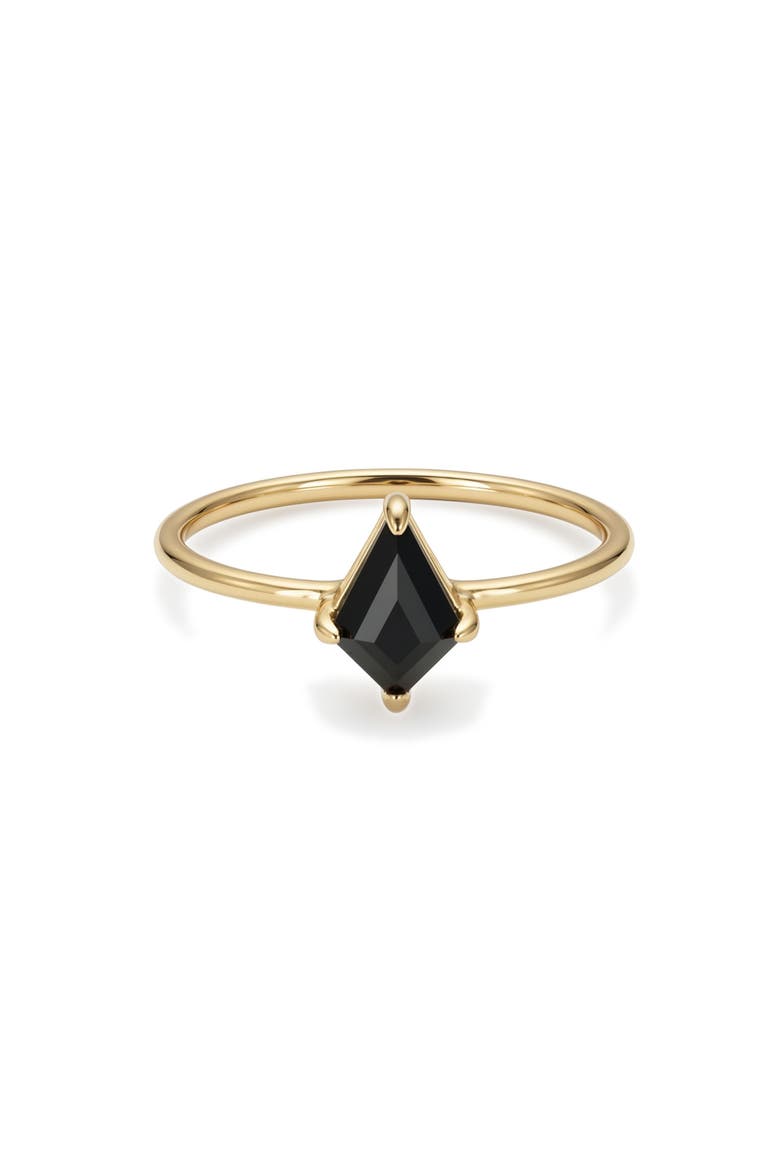 14k Gold Plated Onyx Kite Ring, Alternate, color, GOLD/ BLACK