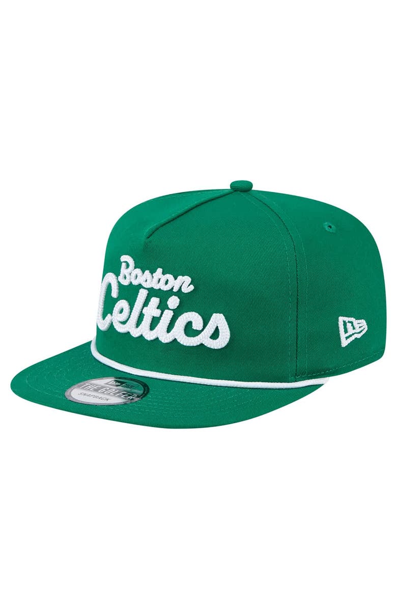 New Era Men's New Era Kelly Green Boston Celtics Team Text Golfer Snapback Hat, Alternate, color, 