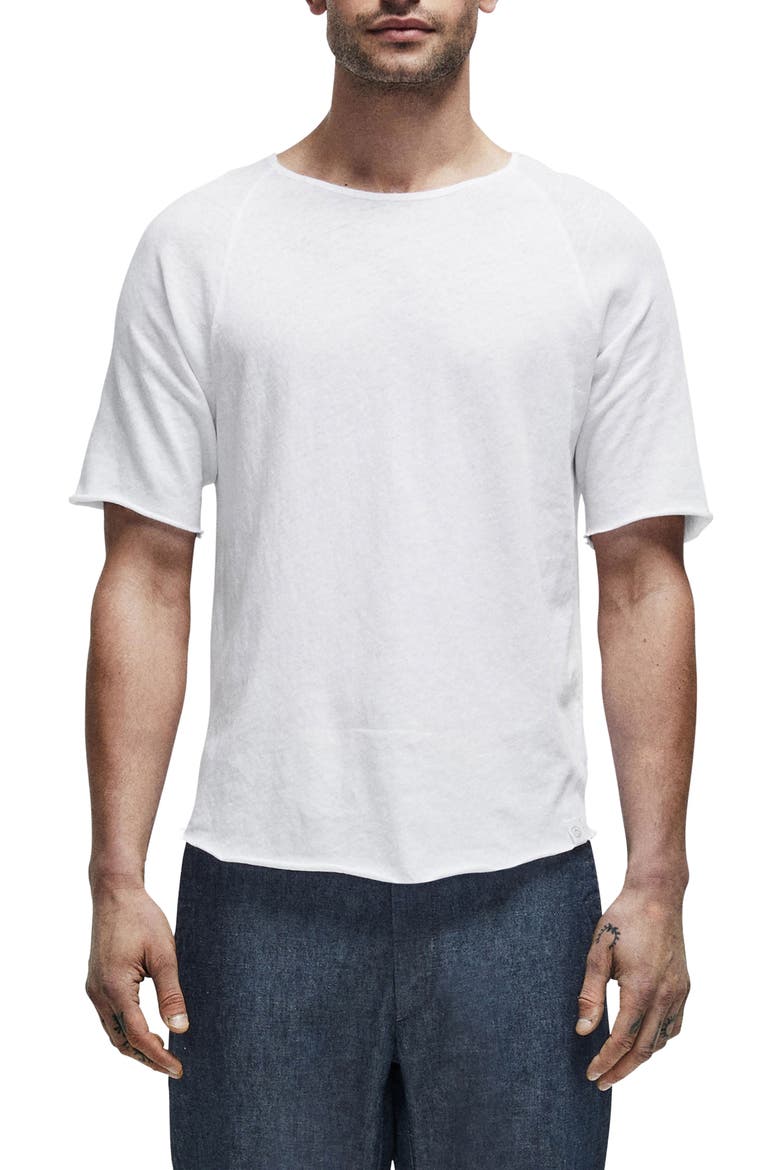 Kerwin Air Cotton & Linen Jersey T-Shirt, Main, color, WHITE