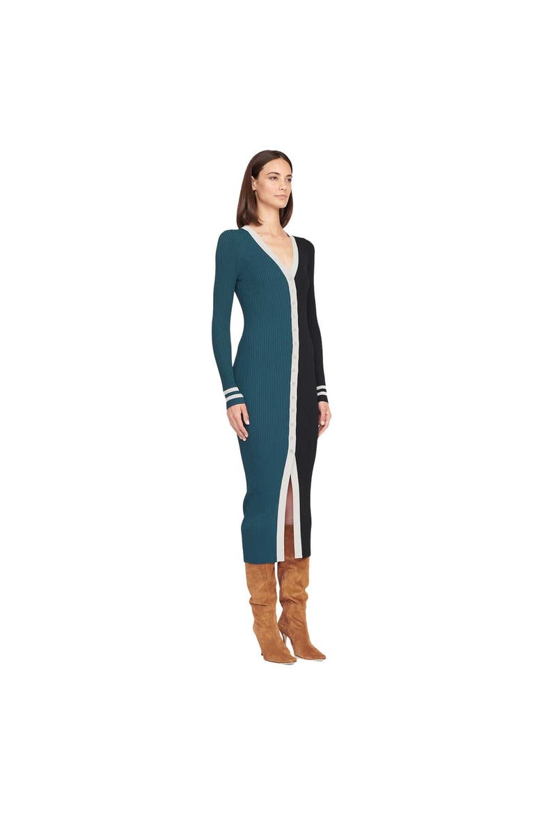 Women's STAUD Green/Black Philadelphia Eagles Shoko Knit Button-Up Sweater Dress, Alternate, color, Green