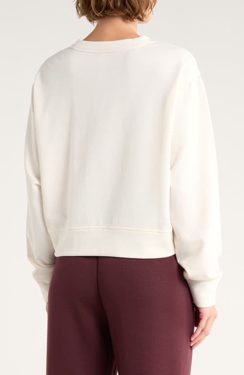 Z By Zella Cozy Scuba Knit Crewneck Sweatshirt In White