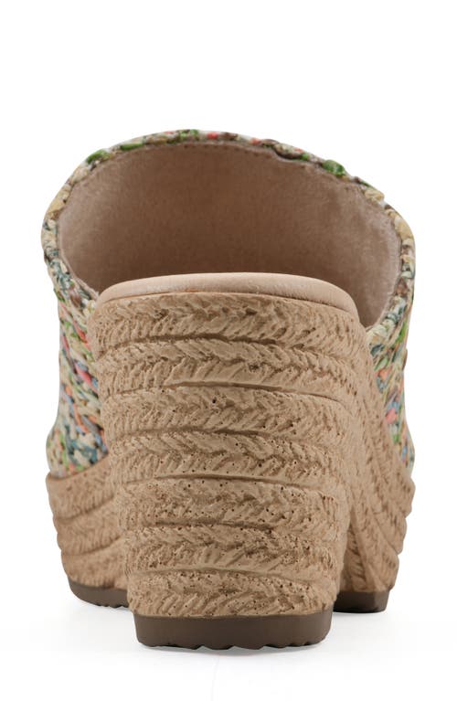 Cliffs By White Mountain Biando Platform Slide Sandal In Multi Raffia