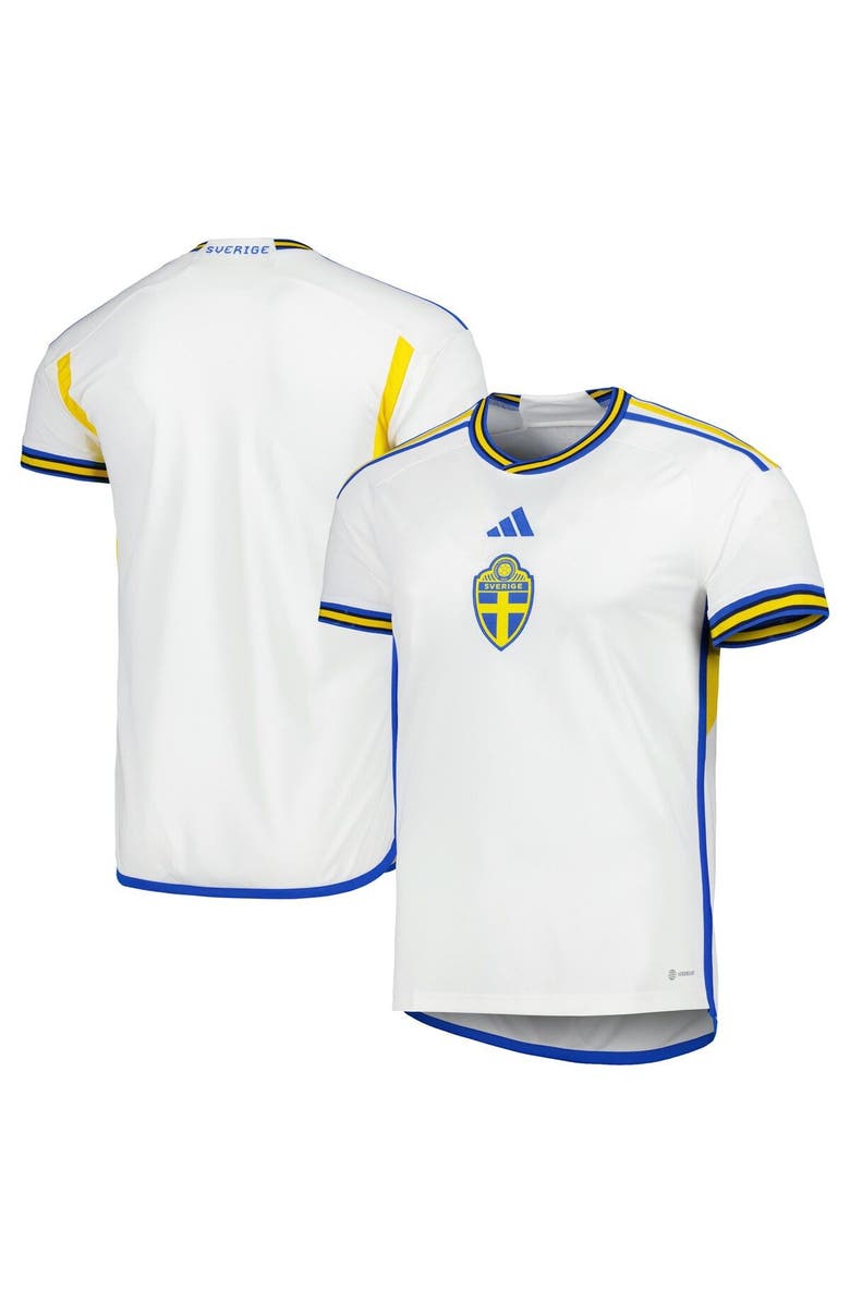 adidas Men's adidas White Sweden National Team 2022/23 Away Replica Jersey, Main, color, 