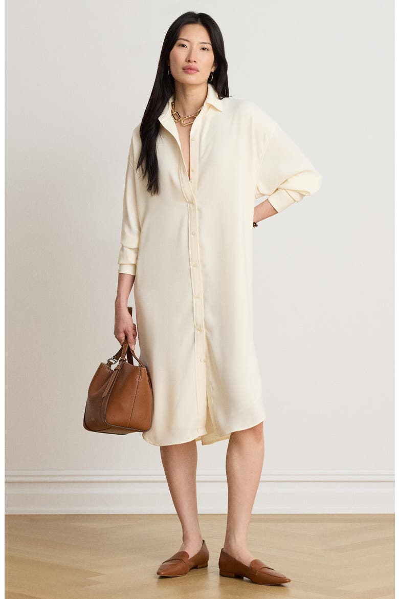 Georgette Midi Shirtdress, Alternate, color, WINTER CREAM IVORY