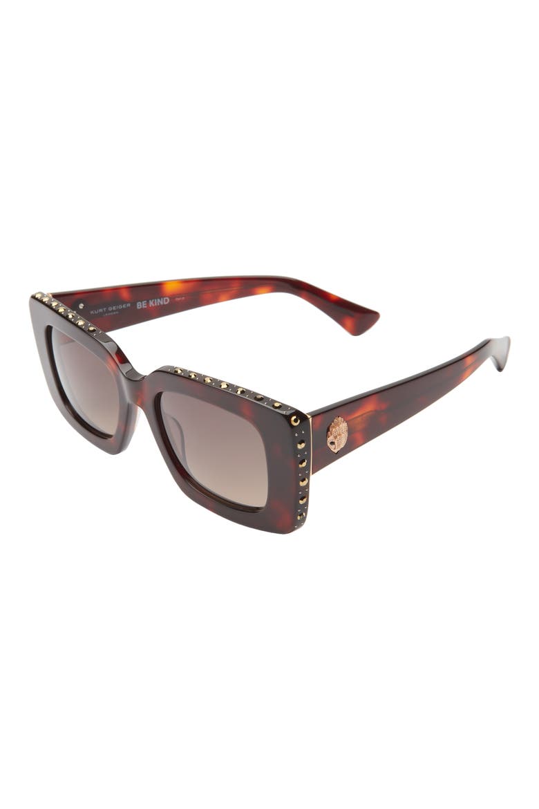 52mm Square Sunglasses, Alternate, color, HAVANA/ BROWN GRADIENT