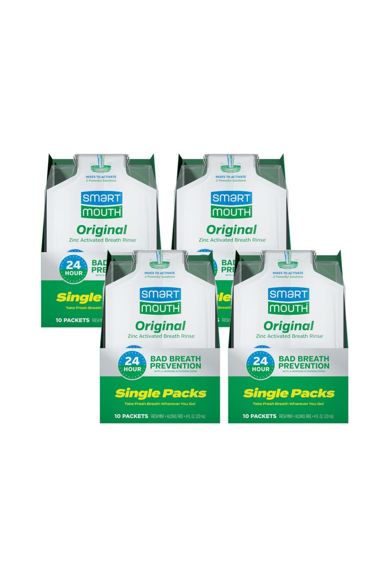 Original Zinc Activated Fresh Mint Mouthwash Single Packets 10 Count, 4 Pack, Main, color, Fresh Mint
