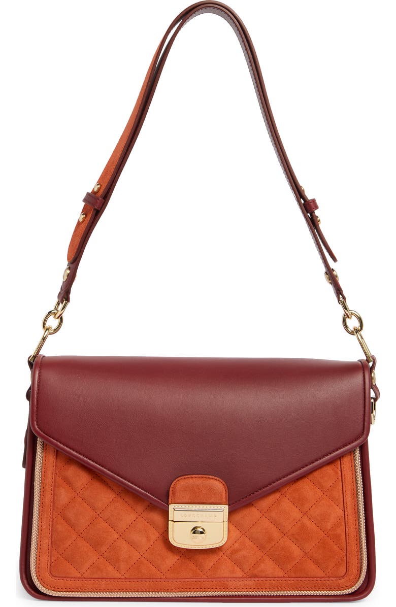 Longchamp Mademoiselle Shoulder Bag, Main, color, Burnt Red