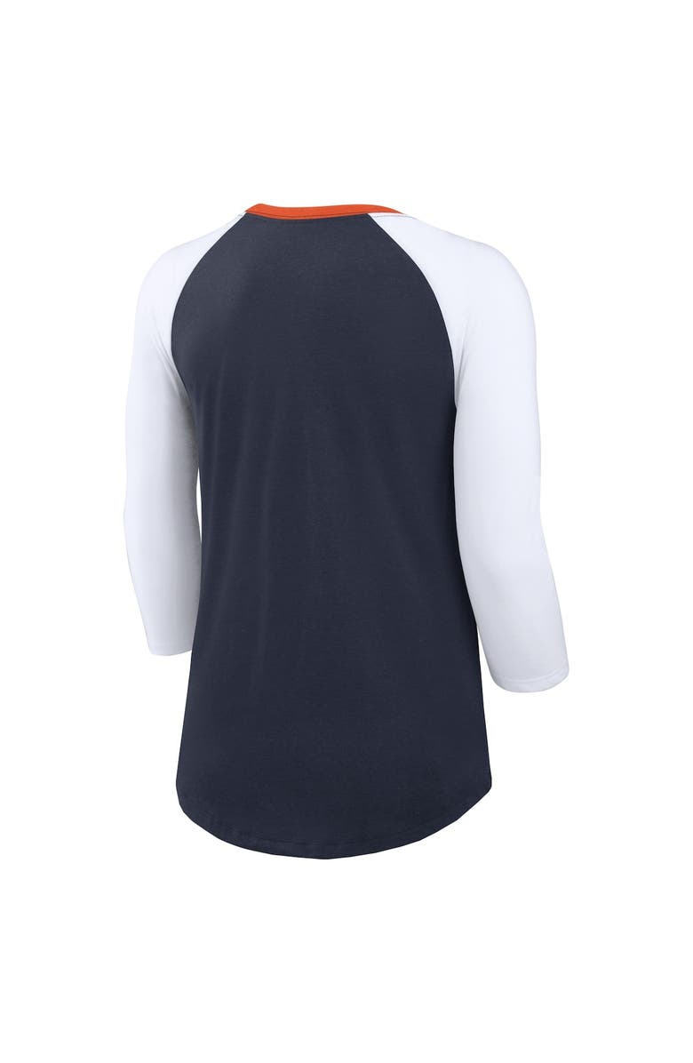 Nike Women's Nike Navy/White Chicago Bears Knockout Arch Raglan Tri-Blend 3/4-Sleeve T-Shirt, Alternate, color, 