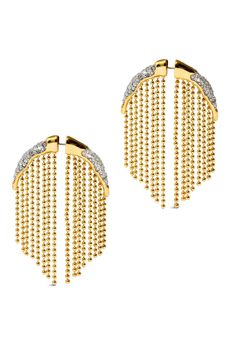 Solanales Crystal Pavé Fringe Front/Back Earrings, Main, color, CRYSTALS
