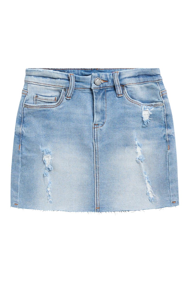 Kids' Distressed Denim Miniskirt, Main, color, LUNA GREY