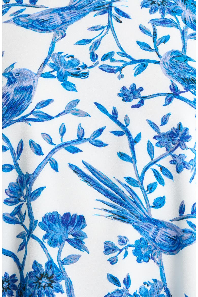 Ciela Floral Print Trapeze Minidress, Alternate, color, WHT-BLUES