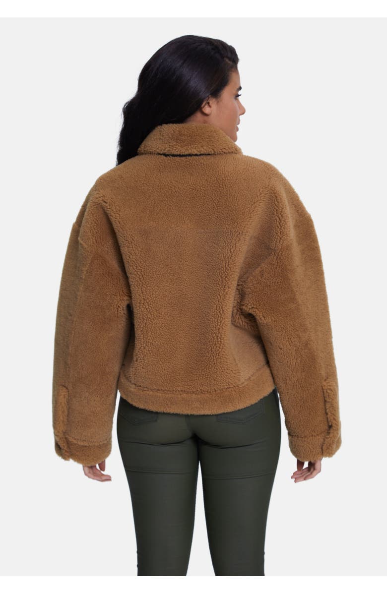 Furniq UK Louisa Teddy Jacket, Alternate, color, Brown