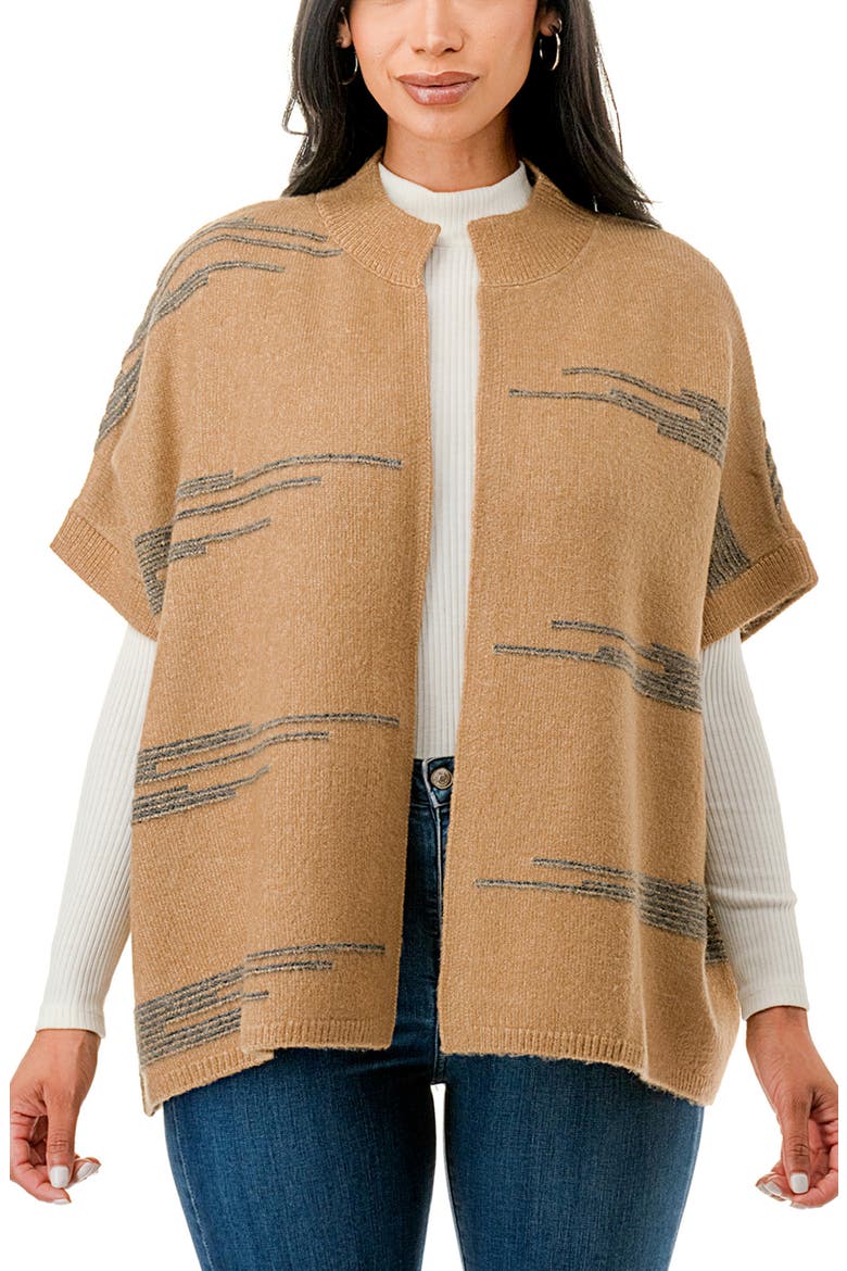 Knit Poncho, Main, color, TAN
