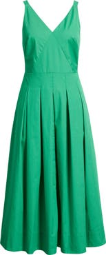 Eliza J Pleated Cotton Dress