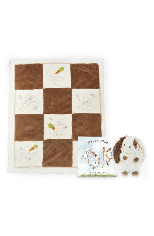 Bunnies by the Bay Hop to It Quilt Heirloom Gift Set in Brown 