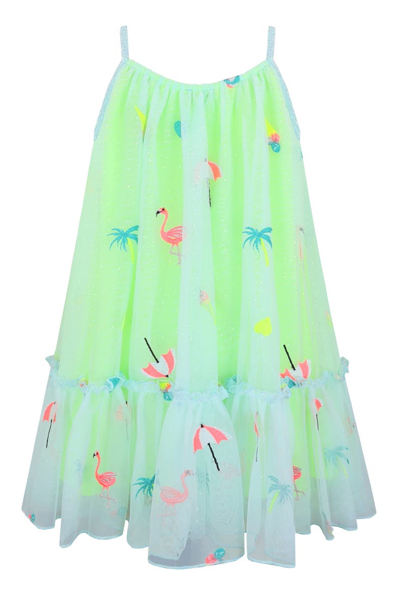 Kids' Embroidered Mesh Dress, Alternate, color, YELLOW
