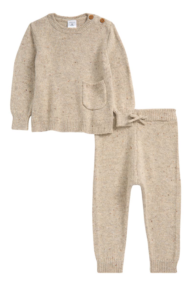 Nep Sweater & Joggers Set, Main, color, BEIGE OATMEAL DARK HEATHER