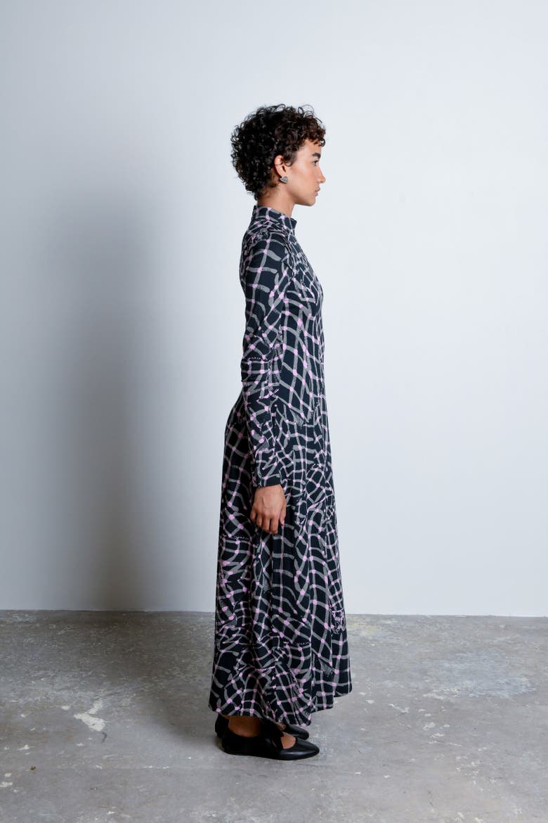 Speculus Turtleneck Jersey Maxi Dress, Alternate, color, Folds