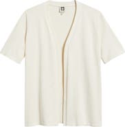 AK ANNE KLEIN Newport Open Front Elbow Sleeve Cardigan