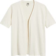 AK ANNE KLEIN Newport Open Front Elbow Sleeve Cardigan