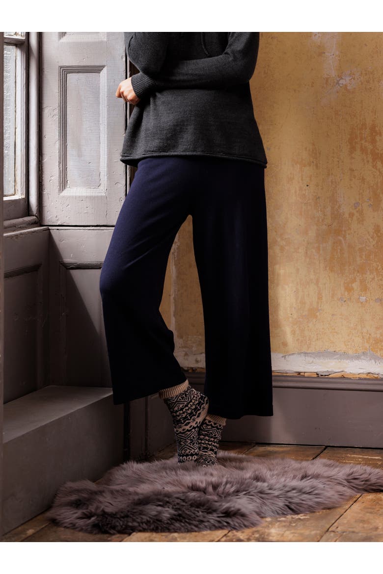 Wide Leg Merino Lounge Pants, Alternate, color, NAVY