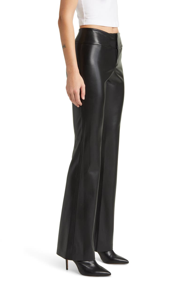 Alice + Olivia Faux Leather Flare Pants, Alternate, color, 