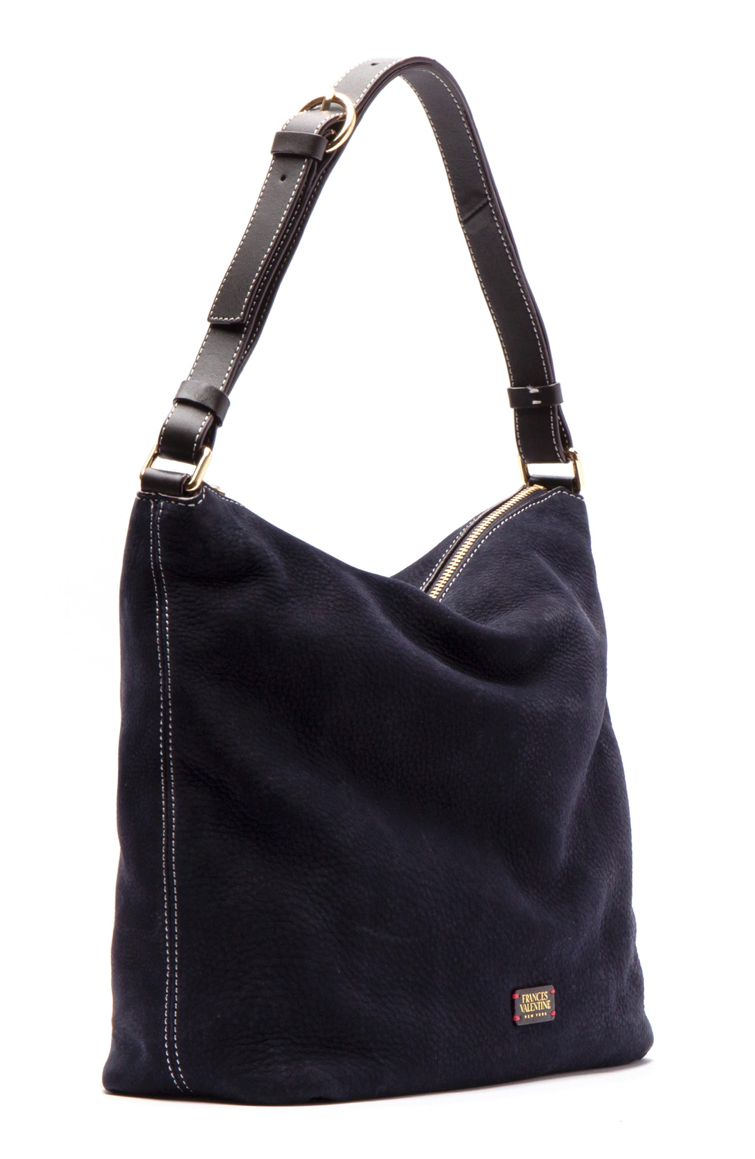 Leather Tote, Alternate, color, NAVY/ CHOCOLATE