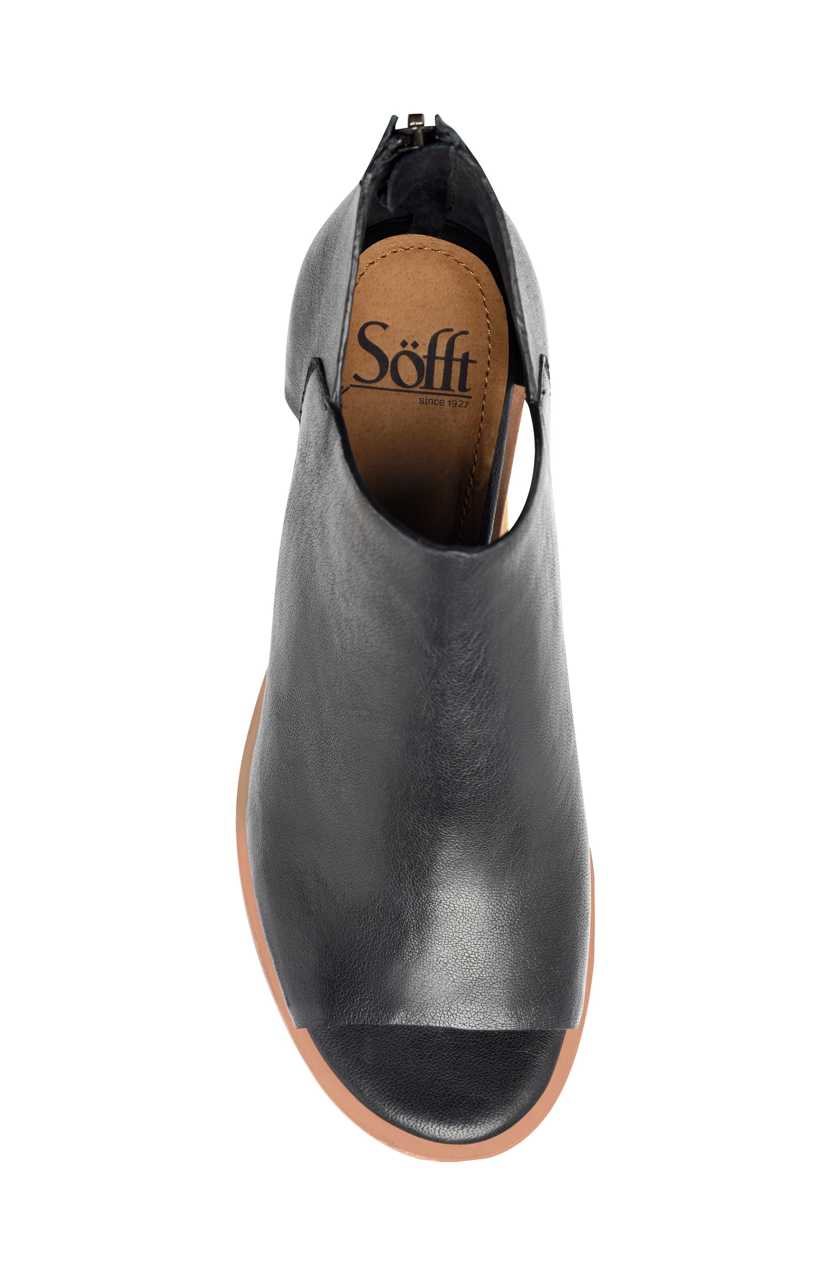 Söfft Carleigh Peep Toe Bootie, Alternate, color, Black