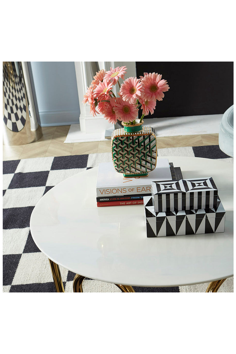Op Art Lacquer Box, Alternate, color, Black / White Geometric