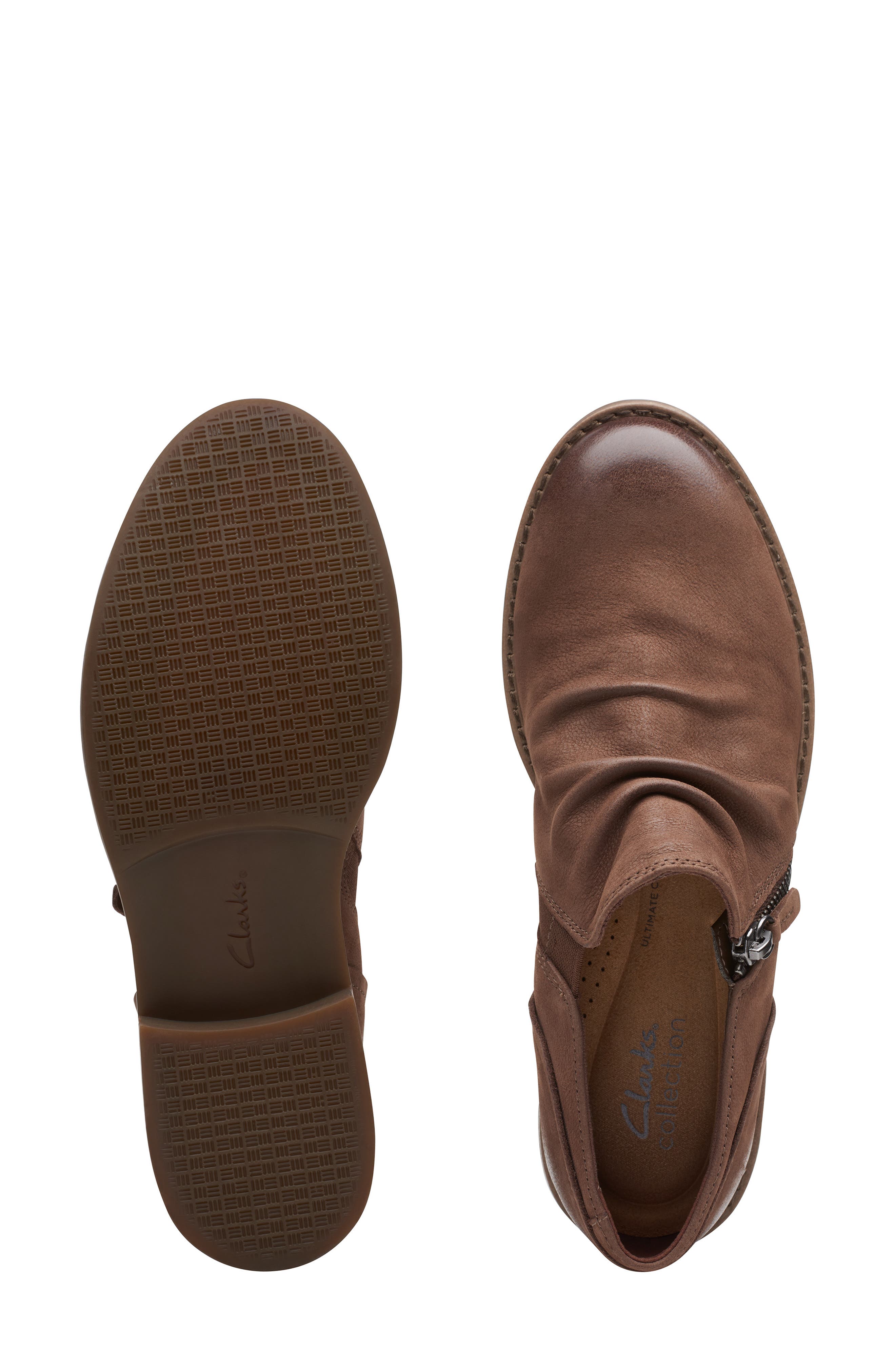 Clarks<sup>®</sup> Camzin Pace Leather Zip Bootie, Alternate, color, Taupe Nubuck