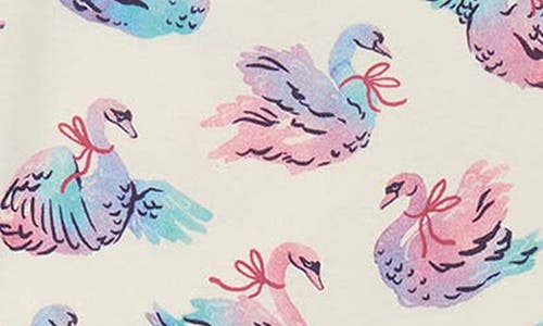 Hatley Kids' Elegant Swans Fitted Two-piece Pajamas In Pink