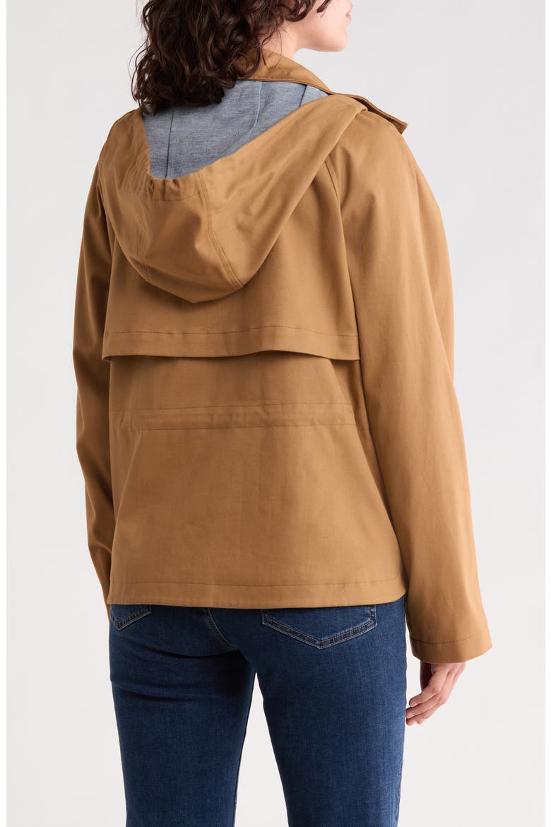 Hooded Short Raincoat, Alternate, color, KHAKI