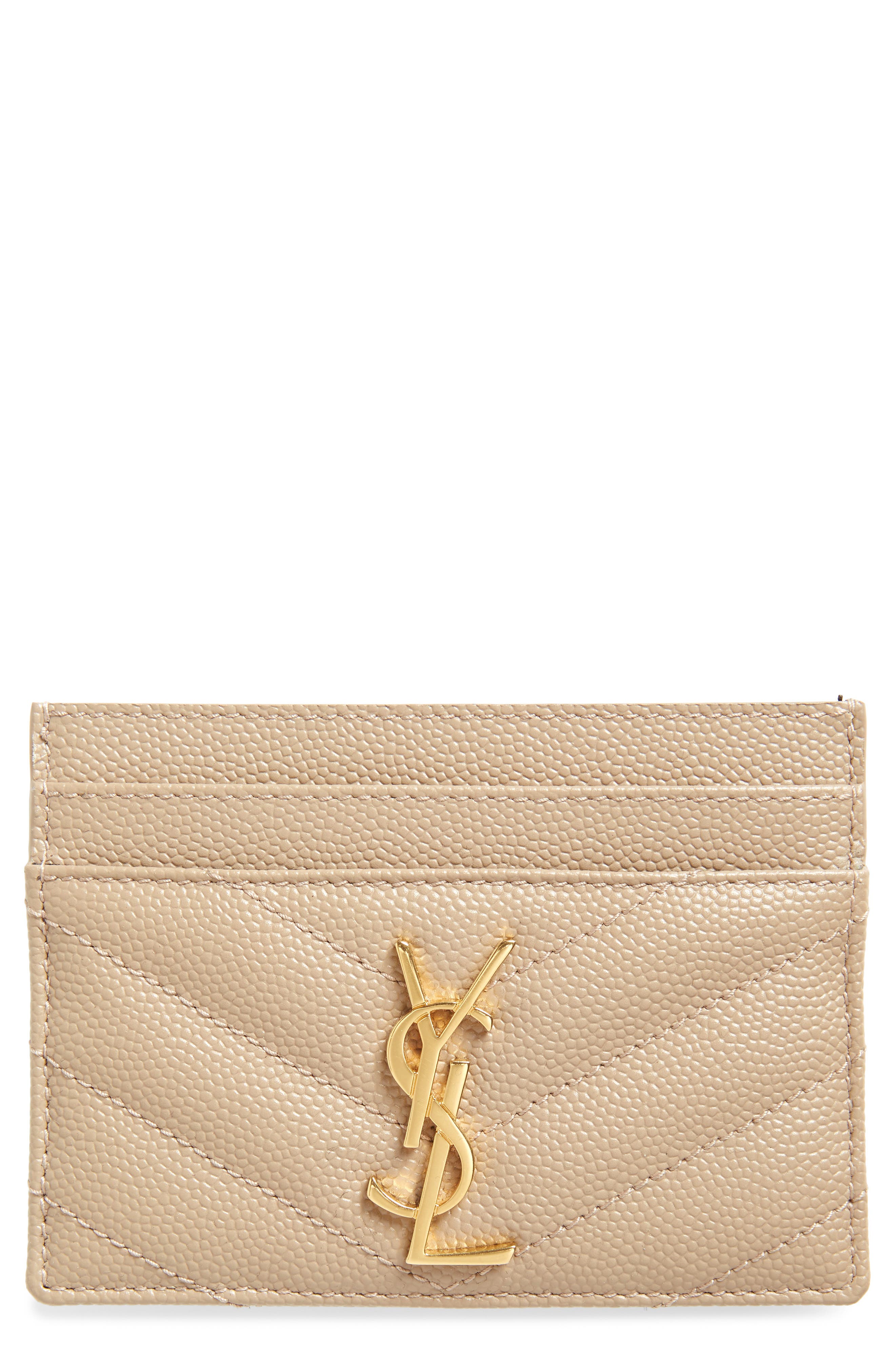 Saint Laurent Monogram Matelassé Leather Trifold Wallet | Nordstrom