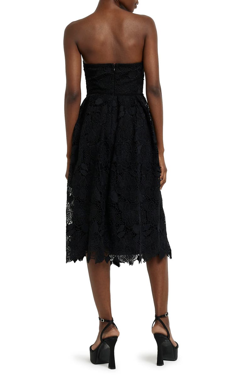 River Island Strapless Floral Lace Dress, Alternate, color, 