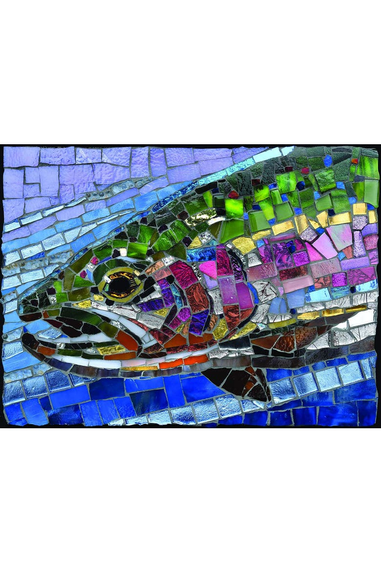 Stained Glass Rainbow Trout 1000 piece Jigsaw Puzzle for Adults, Alternate, color, Multicolor