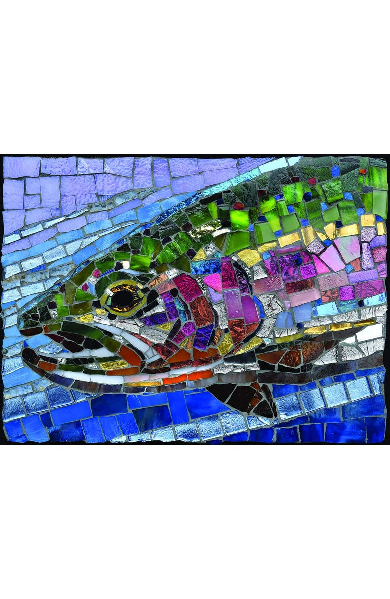 Sunsout Stained Glass Rainbow Trout 1000 piece Jigsaw Puzzle for Adults, Alternate, color,