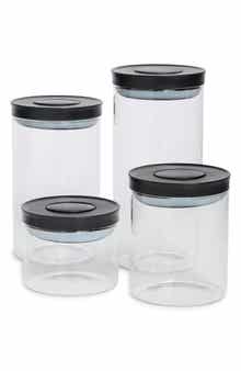 4-Piece Glass Push Top Jar Set