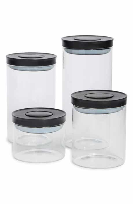 4-Piece Glass Push Top Jar Set