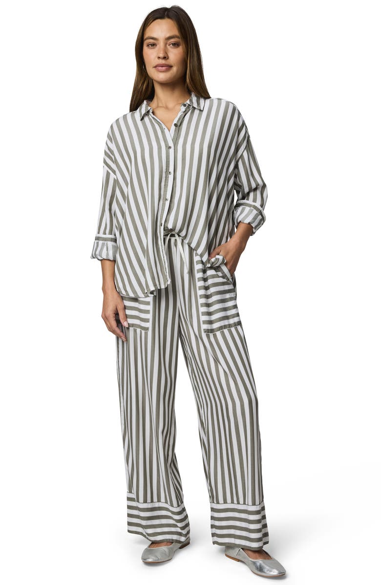 Splendid Ella Stripe Button-Up Shirt, Alternate, color, Soft Green/ White