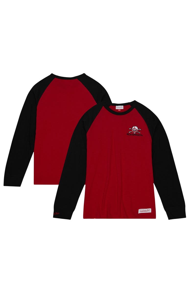 Mitchell & Ness Men's Mitchell & Ness Scarlet Nebraska Huskers Legendary Slub Raglan Long Sleeve T-Shirt, Main, color, Scarlet