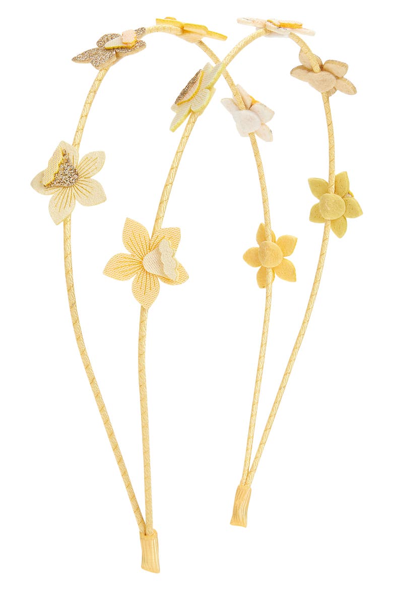 Kids' Alice Double Daffodil Headband, Main, color, LIGHT/ PASTEL YELLOW