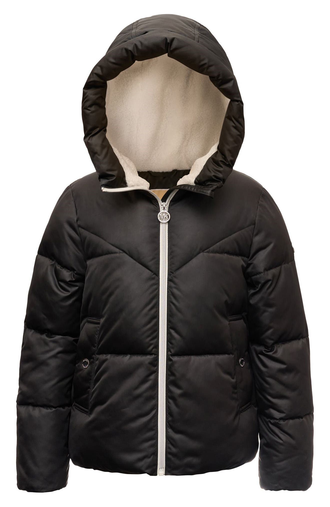 Michael Kors Kids' Fleece Lined Satin Puffer Jacket