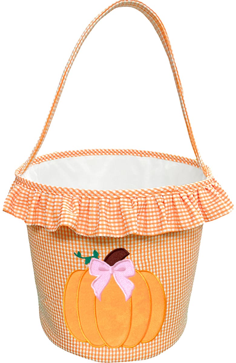 Bits & Bows Ruffled Bow Halloween Pumpkin Tote, Main, color,